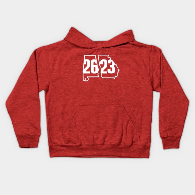 ALABAMA GEORGIA SCORE Kids Hoodie by thedeuce